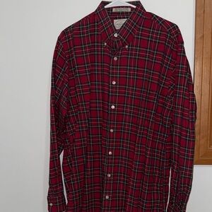 Classic Red Plaid Button-Down Shirt